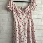 Princess Polly  Pink Floral Flowy Puff Sleeve Dress Photo 0