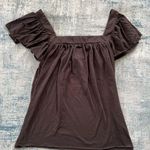 Chaser Black Flutter Sleeve Square Neck Tee Medium Photo 5