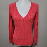 Old Navy  Y2K Pink Cable Detail Vneck Sweater Size Medium Photo 0