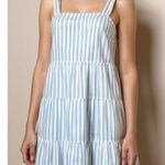Sézane Anne Swiss Dots Striped Dress, Blue/White, FR36/US4 Photo 0