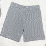 Larry Levine  Seersucker‎ Stripe Bermuda Shorts Black White 8 Photo 0