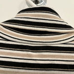 Striped ribbed turtleneck black tan white size small NWOT Photo 6
