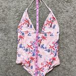 ONIA  Pink and Blue Palm Print One Piece Swimsuit Photo 7