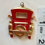 Vintage Red Gold Tone Antique Car Truck Necklace Pendant Jewelry Photo 5