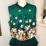 Romeo + Juliet Couture Green Floral Satin Dress Small Photo 2