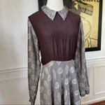 Vintage 90s Funhouse NYC Steampunk Dark Academia Schoolgirl Brown Leaf Dress S Photo 9