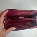 Ellen Tracy Croc-Embossed Zip-Around Wallet – Burgundy/Wine, Gold Hardware Photo 2