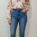 Rue 21 Women's Top Blouse Long Sleeve Ivory Floral Print Bohemian Size XS Photo 0