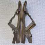 Latigo ANTHROPOLOGIE Dreamy 8.5 Leather Flat Sandals Neutral Metallic Taupe Gray Photo 12