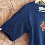 United States Sweaters Womens Navy Blue Sweater Floral Embroidery Size M Size M Photo 1