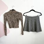 Brandy Melville  Bundle Animal Print Top + Gingham Skirt Lot Small Photo 1
