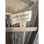 Cloth & Stone Striped Linen Blend Romper Medium Lagenlook Comfort Raw Hem Photo 6