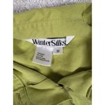 wintersilks green button up blouse womens silk medium Photo 3
