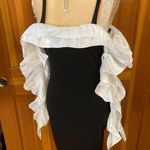 Lavishly Paris Nwt, Women’s Designer Two Tone Ruffle Sleeved Bodycon Dress Photo 1