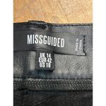 Missguided  Women’s Faux Leather Tapered Jogger Zip Pants Black Size 10 (5446) Photo 5