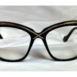 Chic Elegant Gold Detailed Clear Lens Black Frame Glasses Photo 4