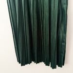 Roolee  | Dark Green Velvet Accordion Pleat Midi Skirt Pleated Elastic | Size XXL Photo 3
