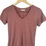SKY AND SAND Womens T Shirt Size S V Neck Short Sleeve Red Blend Casual Top Brown Photo 4