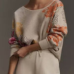 Anthropologie  Floral Sweater NWT hazy daze pullover womens Beige (small) casual Photo 0
