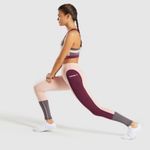 Gymshark | Women's Illusion Pink Gray Colorblock High Waisted Leggings Photo 2