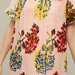 Maeve by Anthropologie Flower Market Swing Dress Velvet Burnout Red Motif Sz M Photo 0