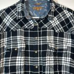 Jachs Girlfriend  Plaid Black White Flannel Snap Button BEA Size XXL EUC #0601-OC Photo 3