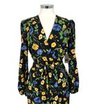 Alexia Admor  Aliana Floral Puff Sleeve Dress Black Multicolor Size Medium NWT Photo 1