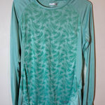 Marmot Womens Long Sleeve Top Activewear Athletic Teal Patterned Large Photo 0