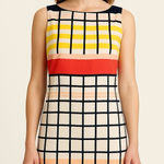 Donna Morgan Plaid Spring Colorblock Grid Shift Dress | Brunch Ready Sz 10 Photo 0