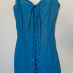 Oh Polly  Turquoise Lace-Up Dress Photo 0