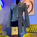 Vintage 90s Angelo Tarlazzi Wool 40s Style Side Tie Blazer Gray Photo 1