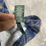 Ralph Lauren Blue Paisley Top Medium Pullover Long Slv Elbow Pads Suede Designer Photo 8