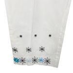Loft Ann Taylor Ann Pants Cropped 10 White Embroidered Flowers Photo 4