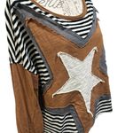 Oversized Star Patch High Low Quilted Patchwork sweater Multiple Photo 6