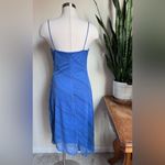 Vintage Y2K My Michelle Blue Glitter Ruched Spaghetti Strap Dress USA L Size L Photo 1