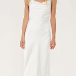 ZARA dress maxi satin rhinstone bow wedding slip on evening party coctail Photo 7
