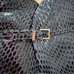 Schutz Bette Heeled Ankle Booties Croc Elegant Black Stiletto Ankle Boots Photo 3