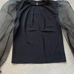 EXPRESS  Black Sheer Bubble Long Sleeve Women’s Blouse Shirt Sz XS EUC Photo 0