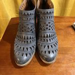 Sofft Westwood II Perforated Lasercut Denim Blue Suede Ankle‎ Booties 9 Photo 6