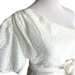 Nine West Womens  One-Shoulder Fit & Flare White Tie Waist Spring Dress - Sz M Photo 2