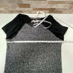 Loft ANN Taylor  Fact Sweater Dress Black White, Small, 3/4 Sleeves Neutral Wool Photo 10