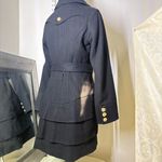 Guess Vintage  Black Double Breasted Wool Trench Coat with Gold Accents Photo 5