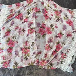 Dress Barn Flower Print Ruana with lace like new condition Photo 1