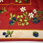 Red Floral Designer Italian Designer Handkerchief Purse Sash Or Strap Wrap Scarf Photo 2