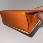 Tory Burch Saffiano Sunglasses Case Orange with Gold Hardware Scratch Free Photo 5