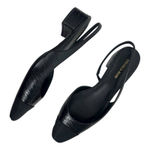 Veronica Beard Cecile Leather Cap Toe Slingback Pumps Black Size 8M Photo 2