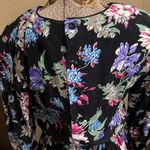Floral Long Sleeve Dress with Bow Black Size 4 Photo 7