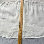 Joie  White Linen Button Front Top‎ Women's Small Crochet Trim Pocket Boho Blouse Photo 7