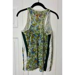 Clover Canyon  Green Blue Leaf Sequin Sheer Sleeveless Tank Top Blouse Sz Small Photo 6