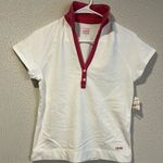 IZOD  XFG White pink cotton Golf polo shirt size small Photo 0